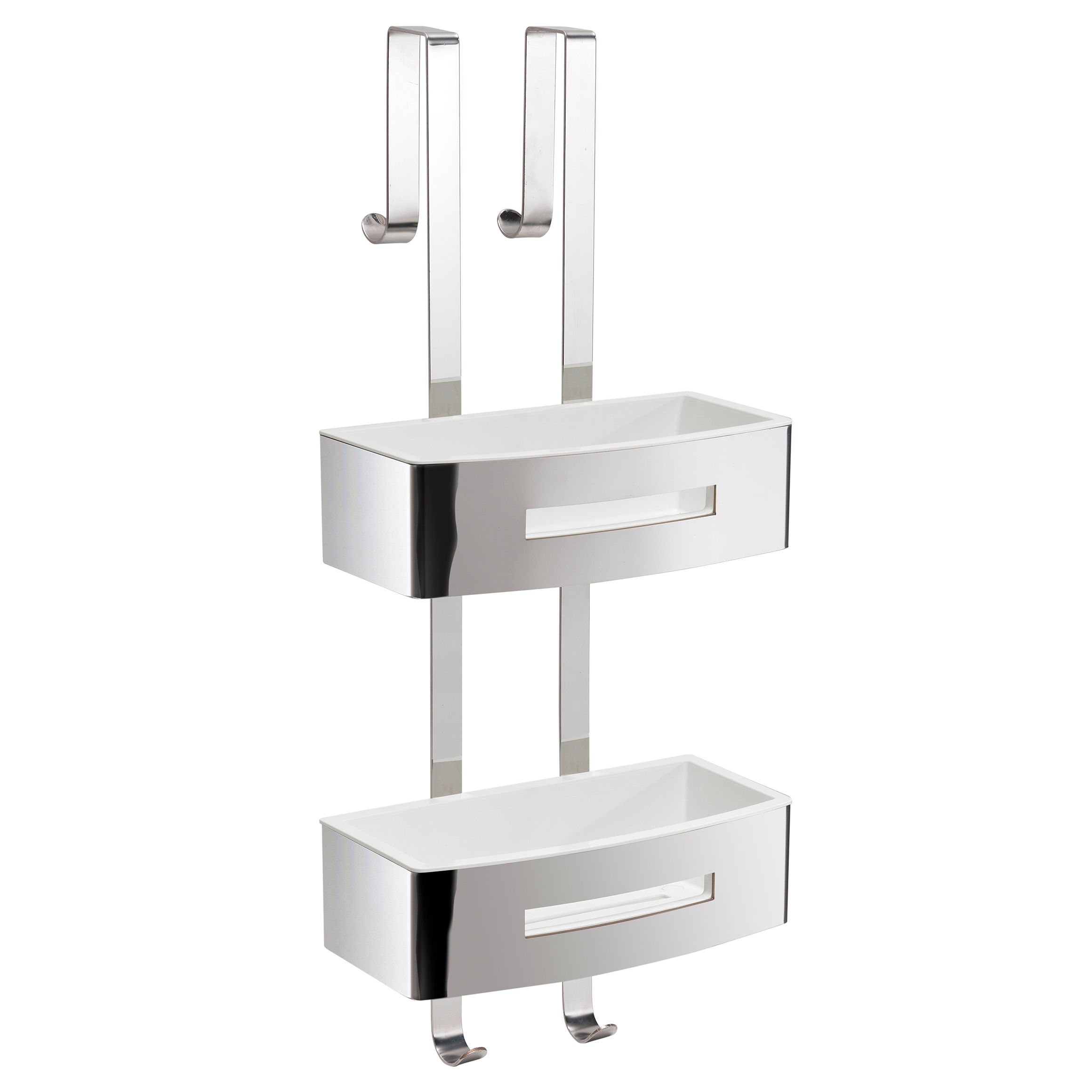 Origins Living Poseidon Double Hanging Shower Basket Chrome/White - 7719-23