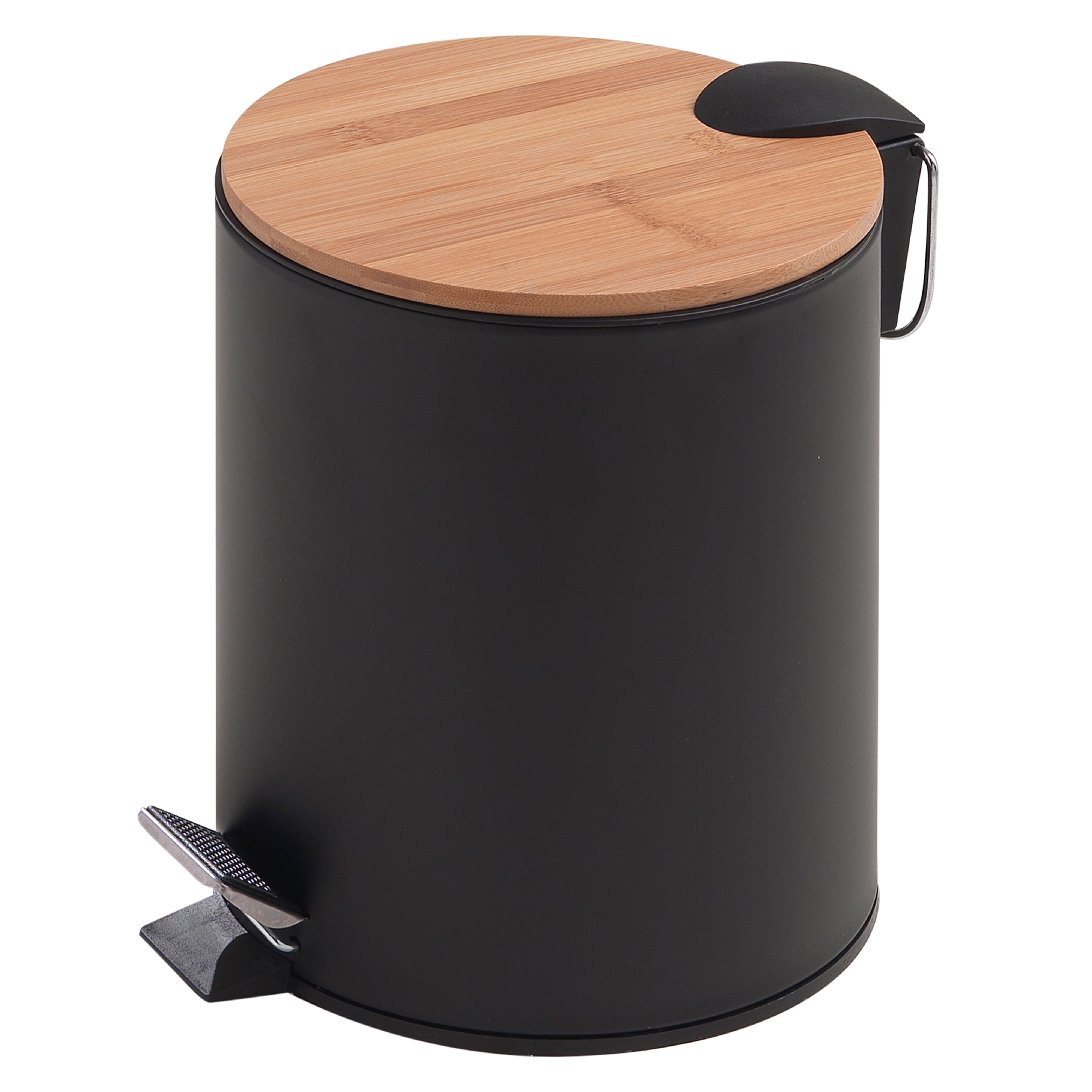 Origins Living Kenta Pedal Bin Black/Bamboo 5L - 1409-41
