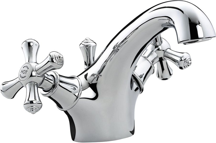 Bristan Colonial Basin Mixer Tap with Pop-Up Waste Chrome - K BAS C