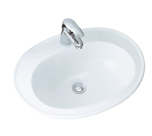 Lecico Atlas Vanity Basin 2 Tap Holes White 535mm x 415mm - ASWHVBA