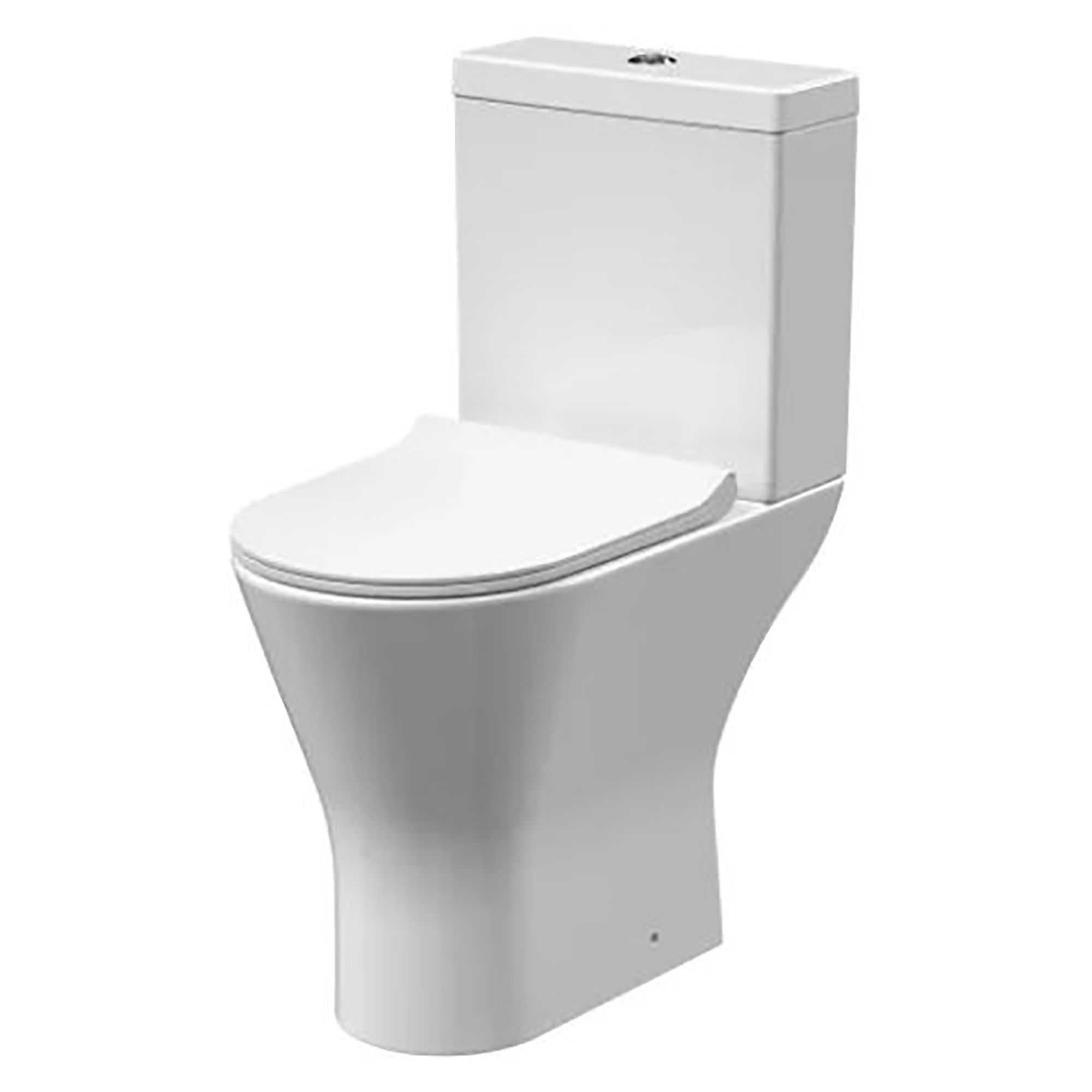Close Coupled Comfort Height Rimless Toilet to Go WC Set with Soft Close Seat