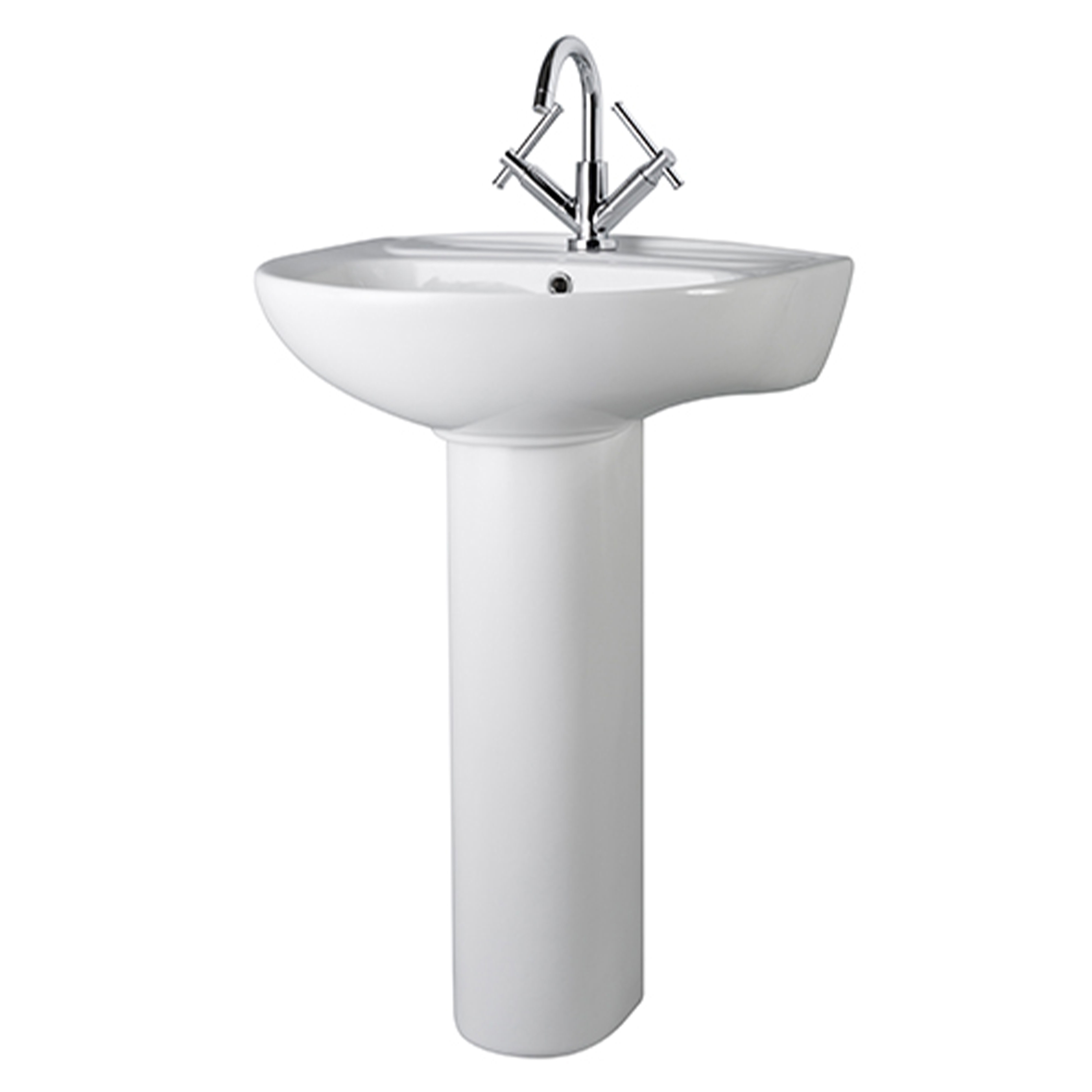 Curved Basin 1 Tap Hole 550mm