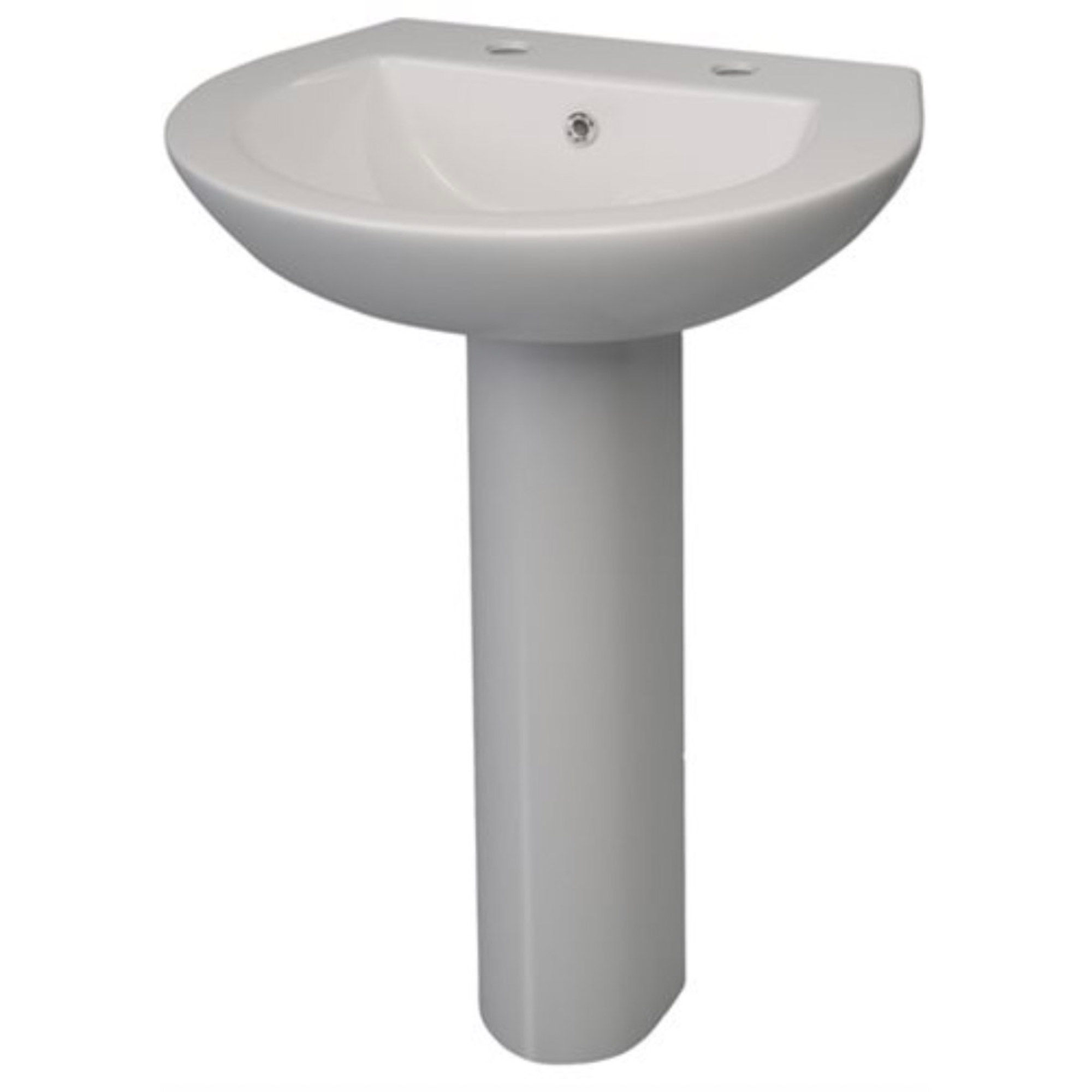 Lecico Atlas Basin Pack 2 Tap Holes Basin and Full Pedestal 55cm