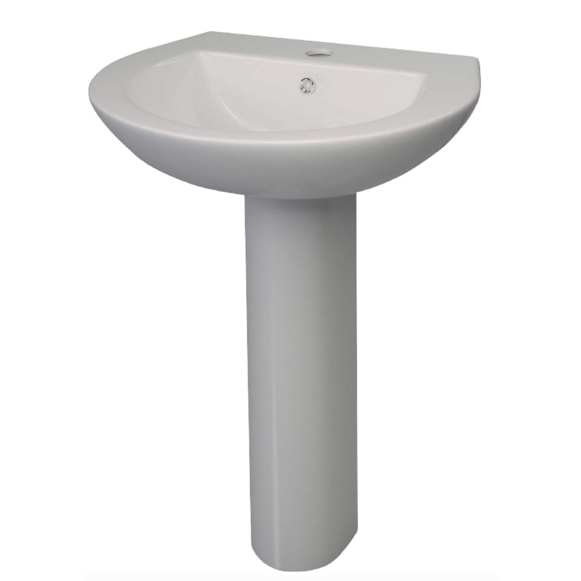 Lecico Atlas Basin Pack 1 Tap Hole Basin and Full Pedestal 55cm