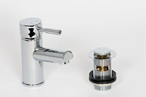 Tay Mono Basin Mixer Tap Complete with Push Waste Chrome