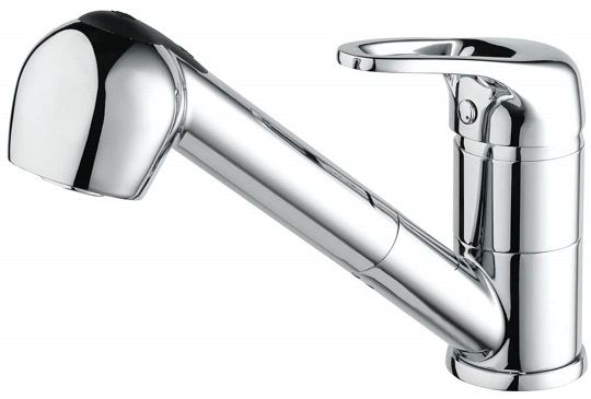 Bristan Pear Monobloc Sink Mixer Tap with Pull Out Spray Chrome - PEA PULLSNK C