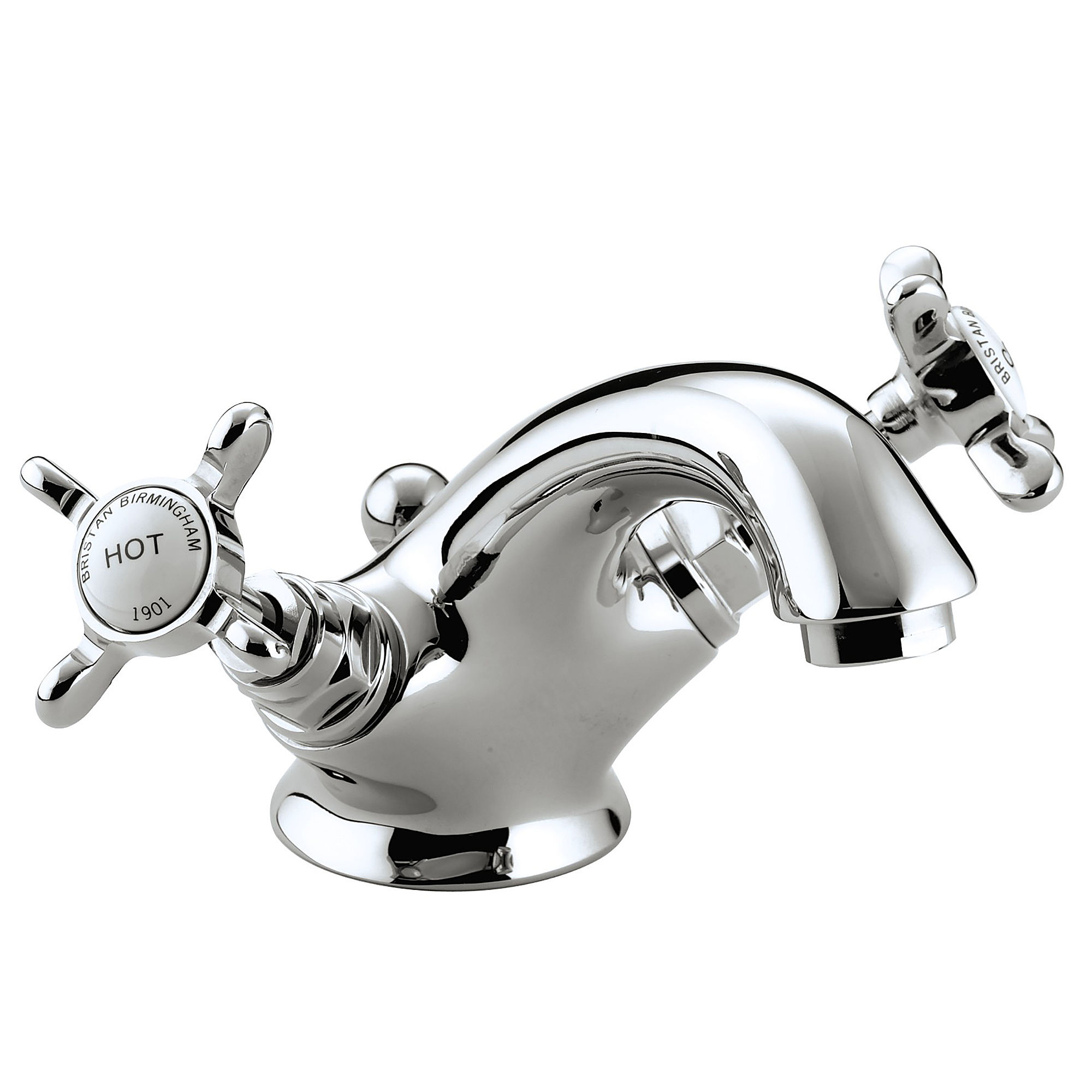 Bristan 1901 Basin Mixer Tap with Pop-Up Waste Chrome - N BAS C CD