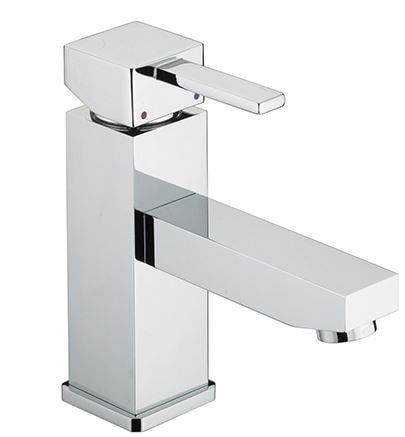 Bristan Quadrato Basin Mixer Tap with Eco-Click and Pop-Up Waste Chrome - QD EBAS C