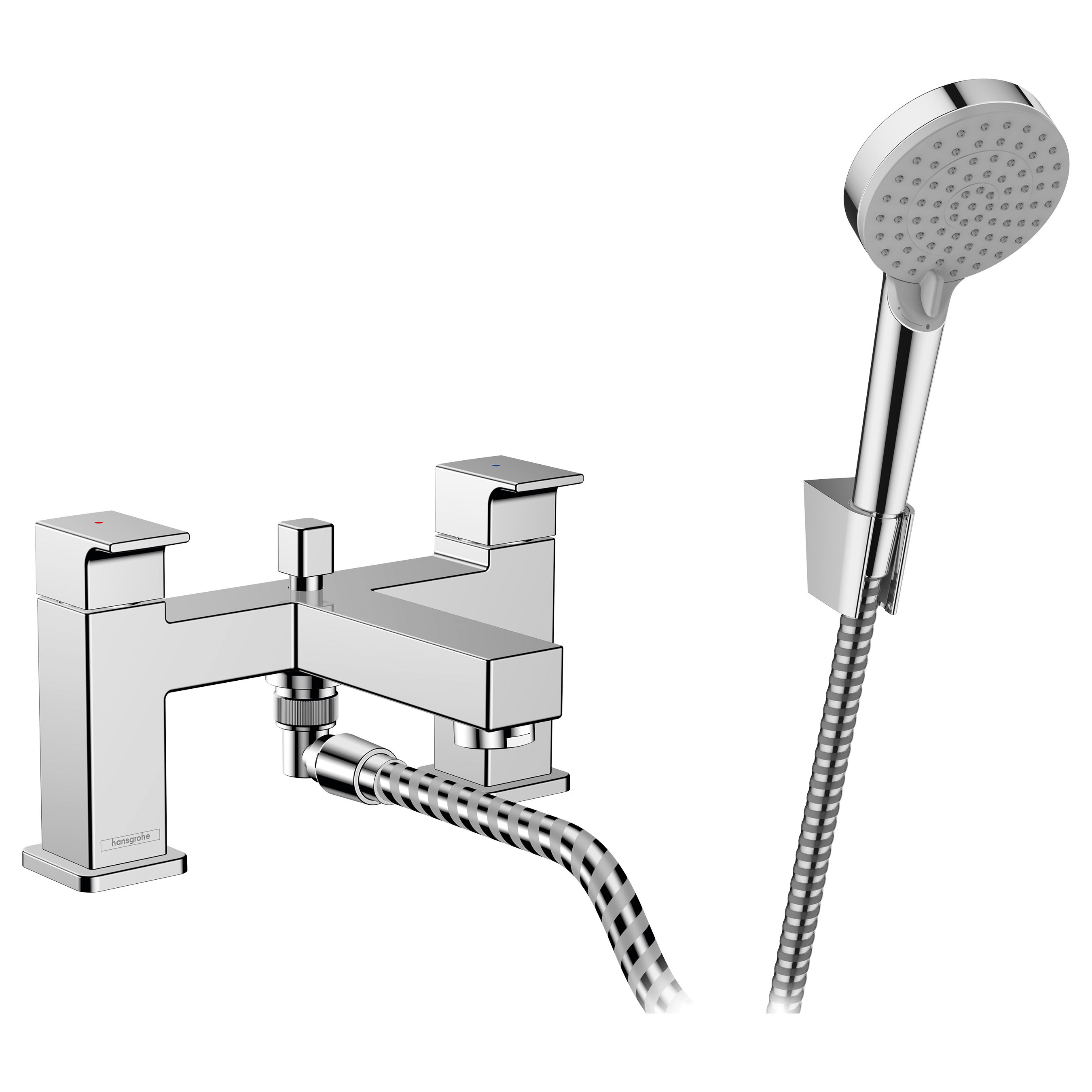 Hansgrohe Vernis Shape Bath Mixer Tap with Vernis Blend Hand Shower Chrome - 71462000