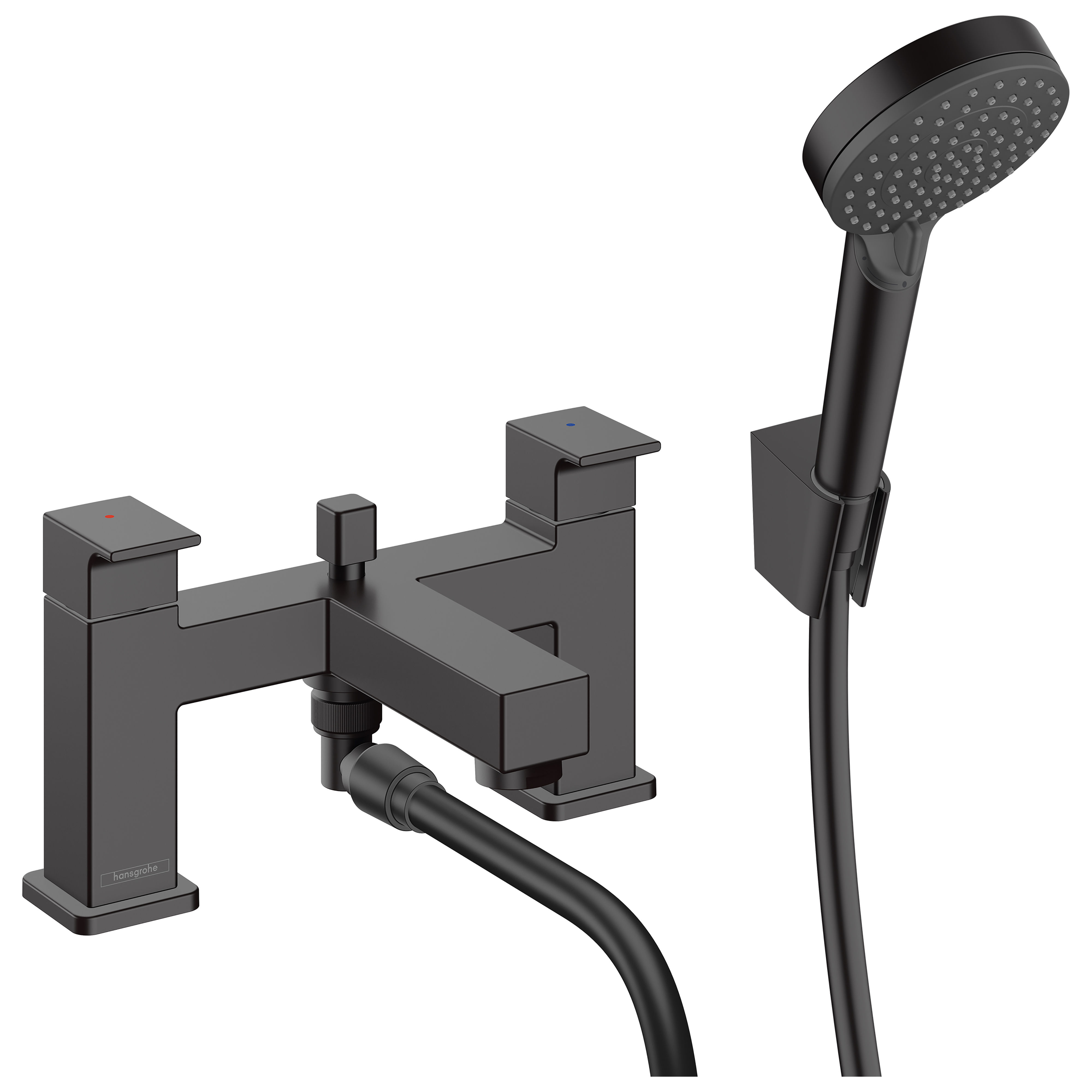 Hansgrohe Vernis Shape Bath Mixer Tap with Vernis Blend Hand Shower Matt Black - 71462670