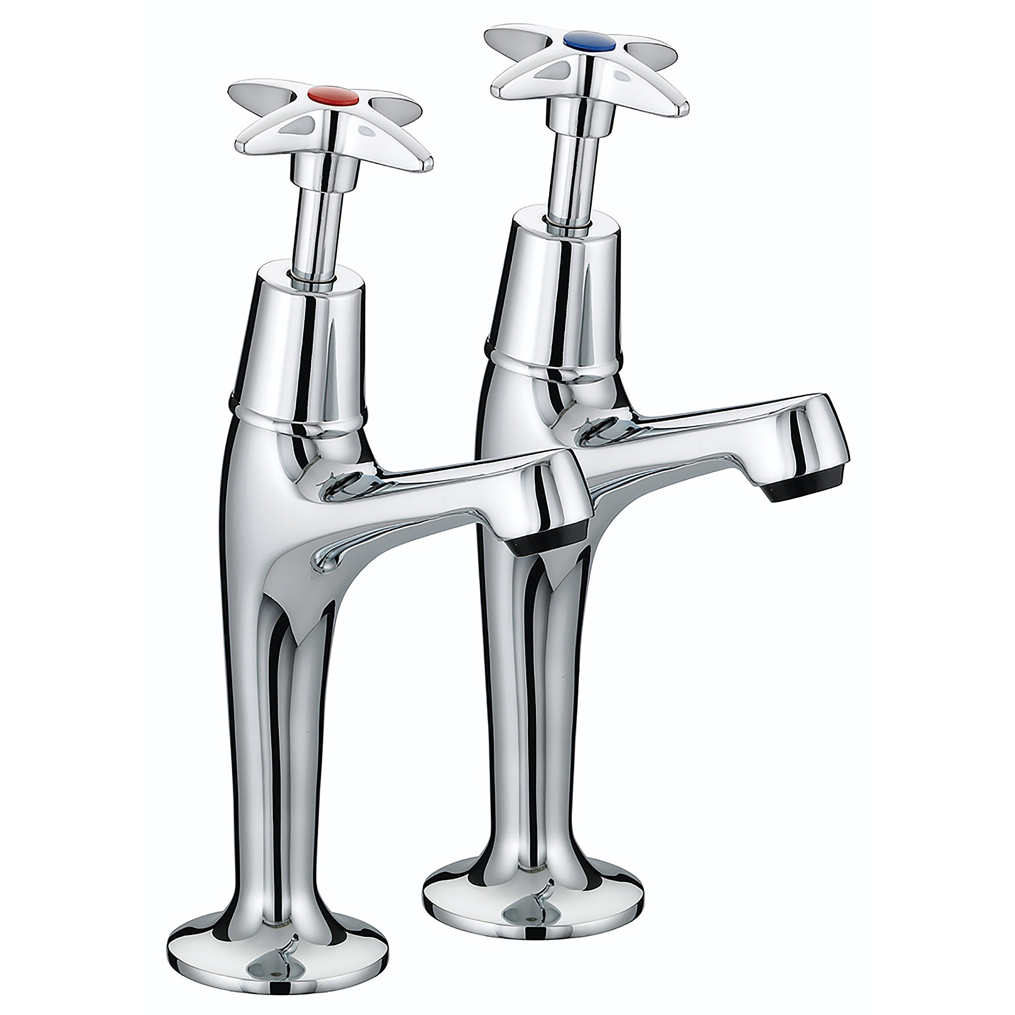 Bristan Cross Top High Neck Pillar Kitchen Sink Taps (Pair) Chrome - VAX HNK C