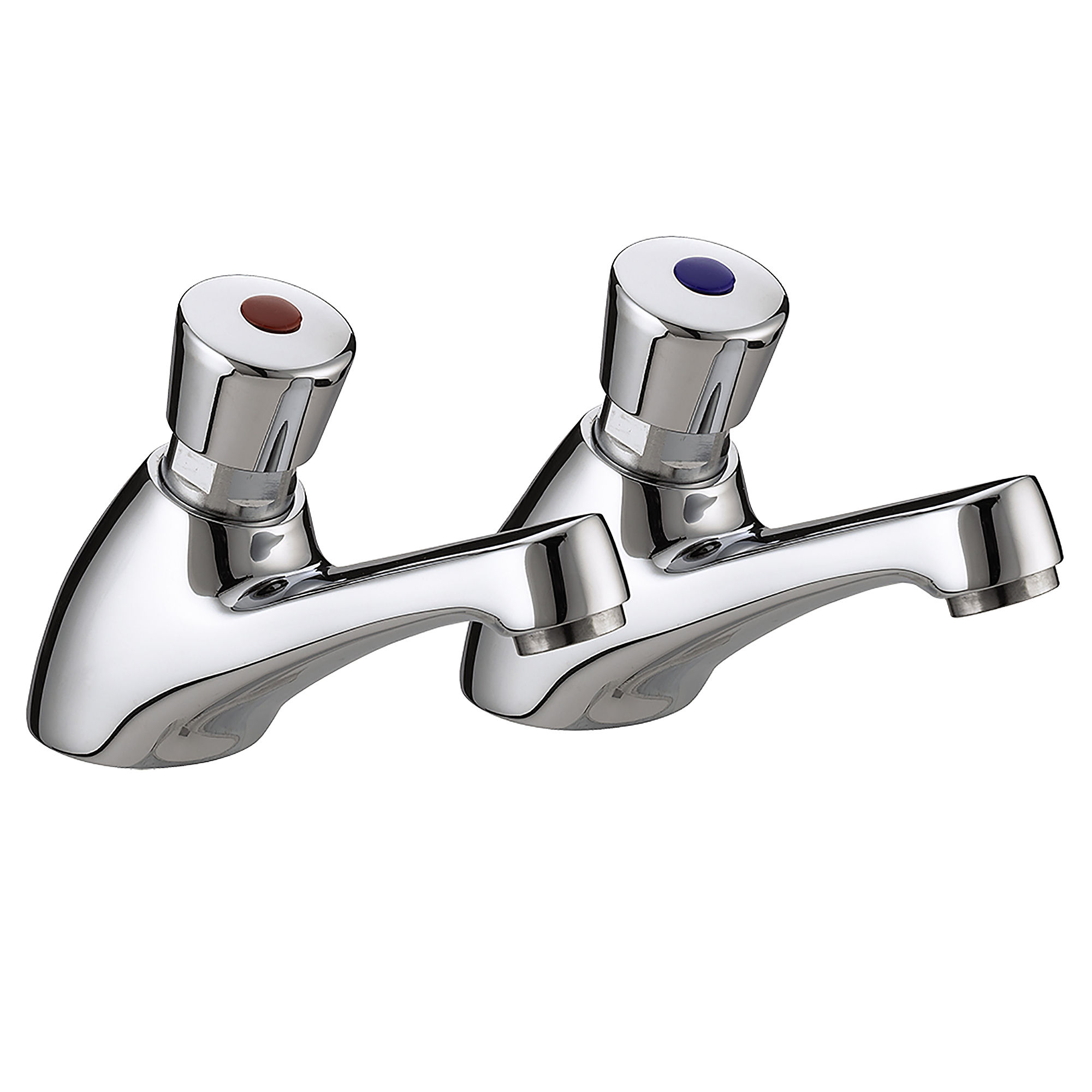 Bristan Non Concussive Timed Flow Basin Taps (Pair) Chrome - VA NC 1/2 C