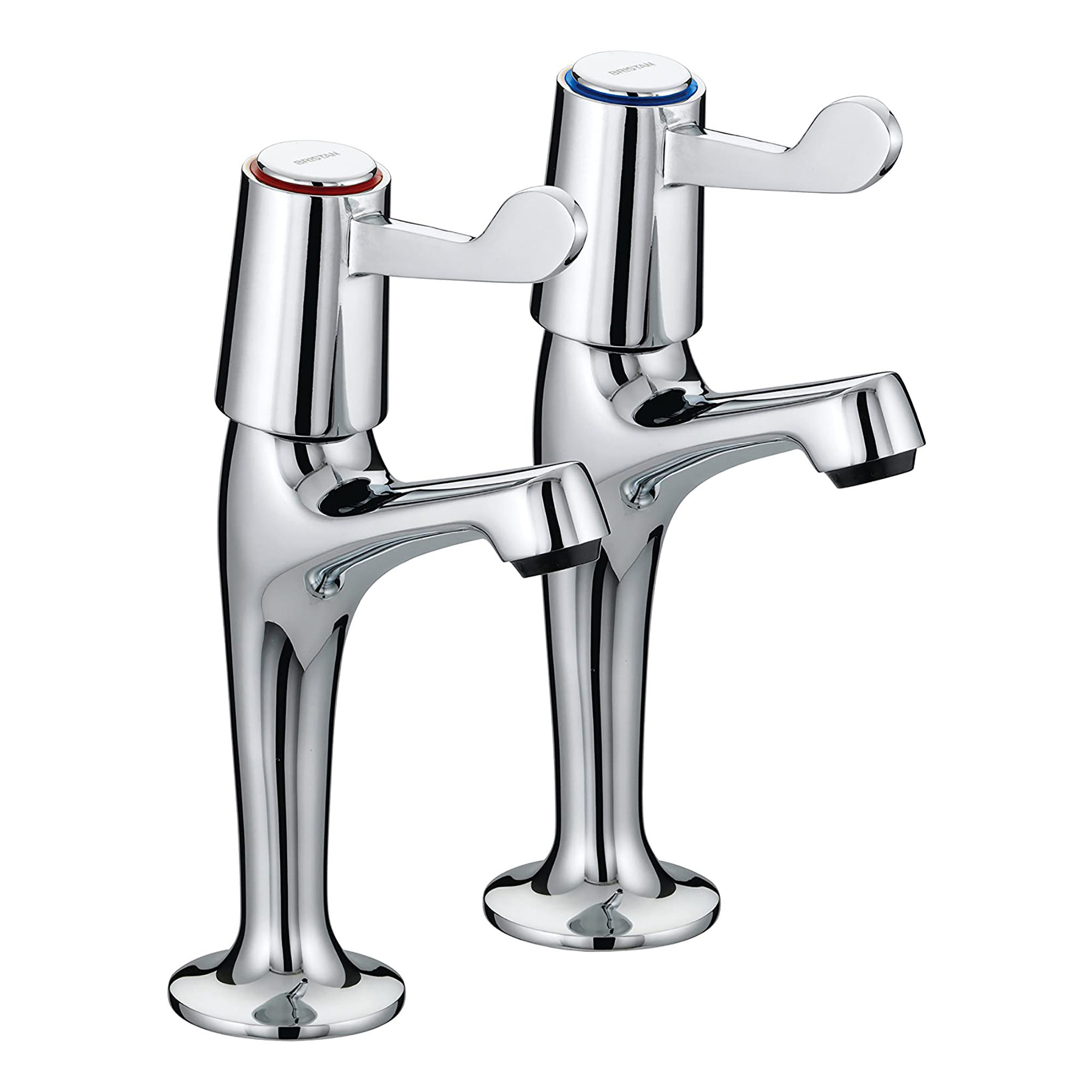 Bristan Lever High Neck Kitchen Sink Pillar Taps (Pair) Chrome - VAL2 HNK C CD