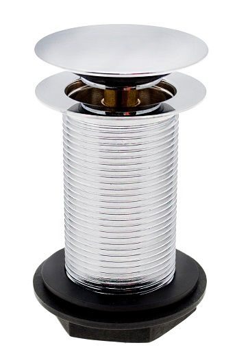 Unslotted Basin Waste with Flat Mushroom Clicker Plug and Stay Hole Stopper