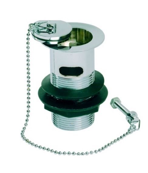 Slotted Basin Waste with Chain and Metal Plug 1 1/4"