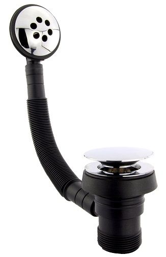 Bath Waste and Overflow with Mushroom Spring Metal Plug