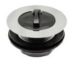 Solid Chrome Bath Waste c/w Poly Plug and Plastic Back Nut 1 1/2" - 201350