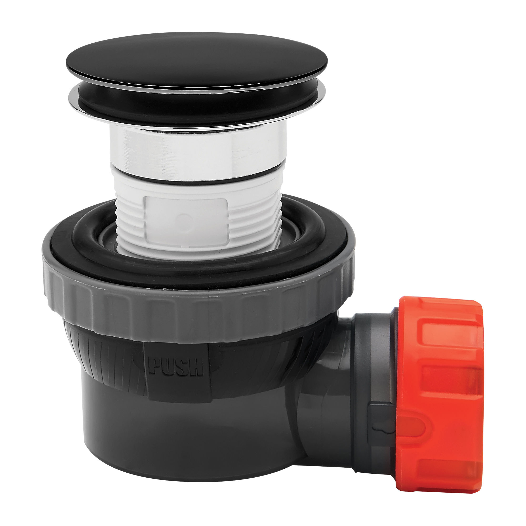 Wirquin Black Touch Nano 6.7 Basin Waste and Trap - 30120584