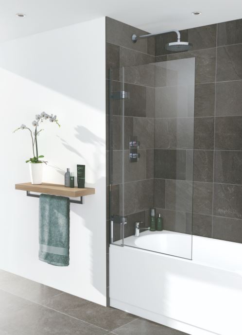 Lakes Island Hinged Bath Screen 800mm x 1500mm - SS130080S