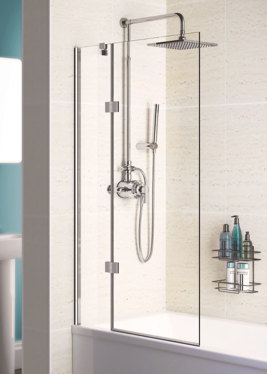 Lakes Coastline Hinged Bath Screen (Right Hand) 900-915mm x 1500mm - SS100RS