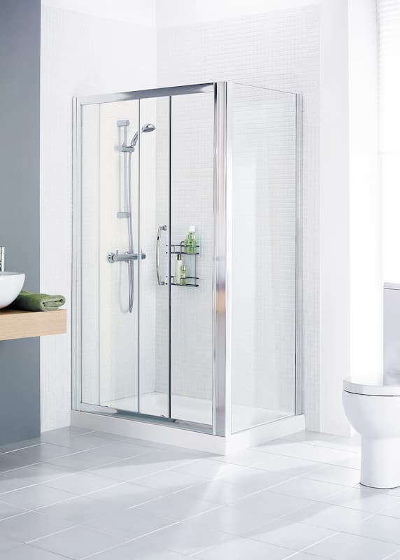 Lakes Classic Semi Framed Side Panel Silver 800mm x 1850mm - LWRP080S