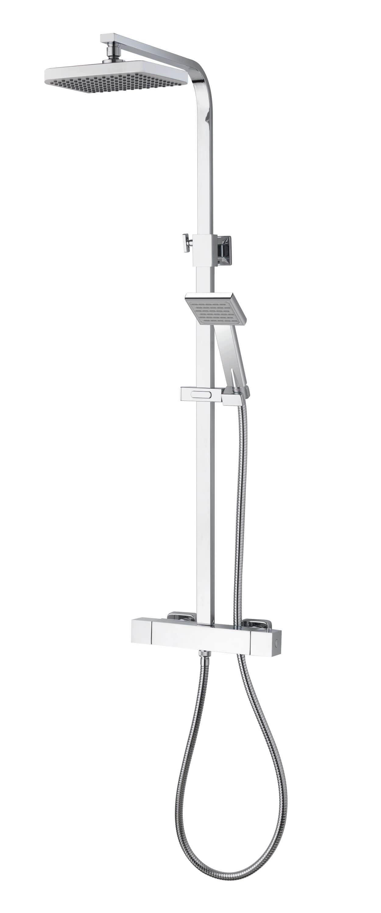 Aqualisa AQ Cool Touch Square Mixer Shower with Square Drencher and Handset - AQSQBAR2