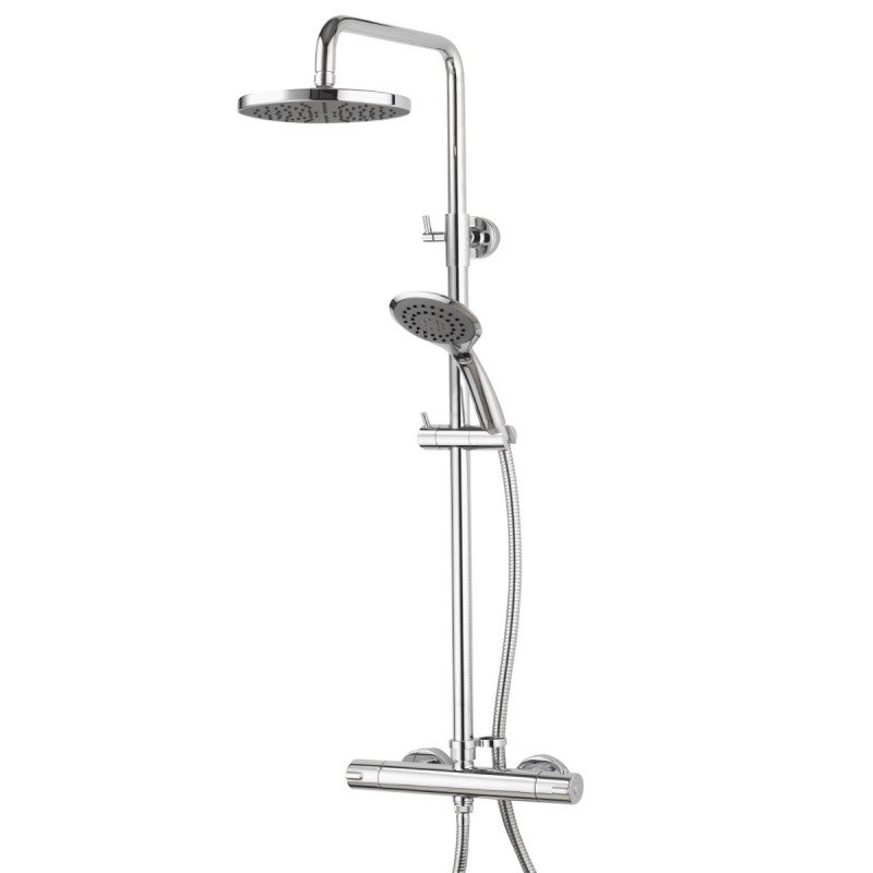 Aqualisa AQ Thermostatic Bar Shower Mixer with Fixed Head, Riser Rail and Multi Function Handset - AQ150BAR2