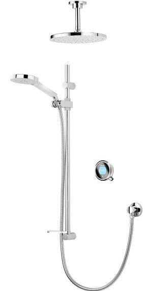 Aqualisa Q with Adjustable & Fixed Ceiling Heads - HP/Combi