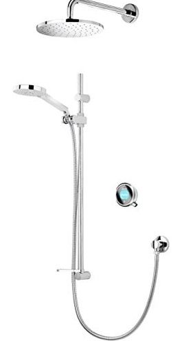 Aqualisa Q with Adjustable & Fixed Wall Heads - Gravity Pumped