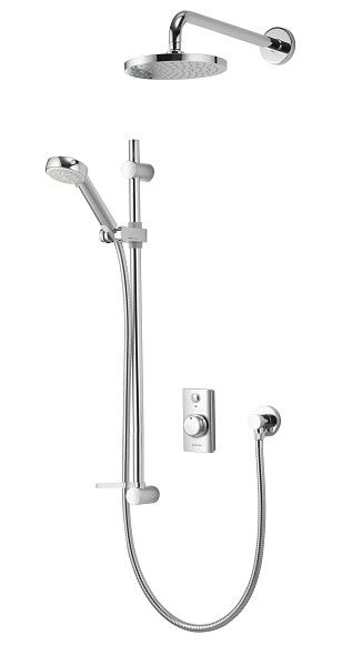 Aqualisa Visage Smart Concealed Shower with Adjustable Head & Wall Fixed Drencher - Gravity Pumped