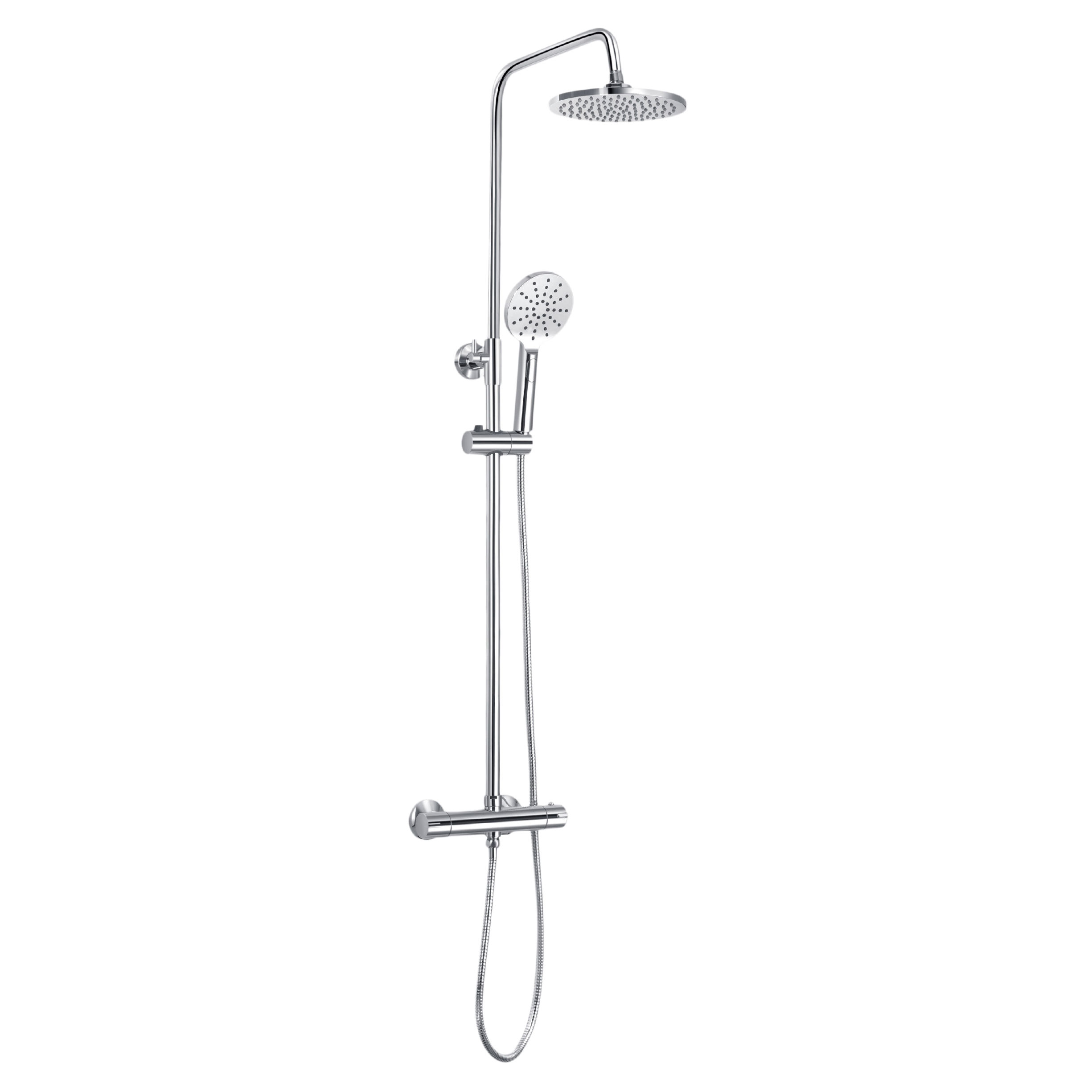 Wyndam Thurso Twin Round Overhead Shower Kit with Fixing Brackets Chrome - WYN13017