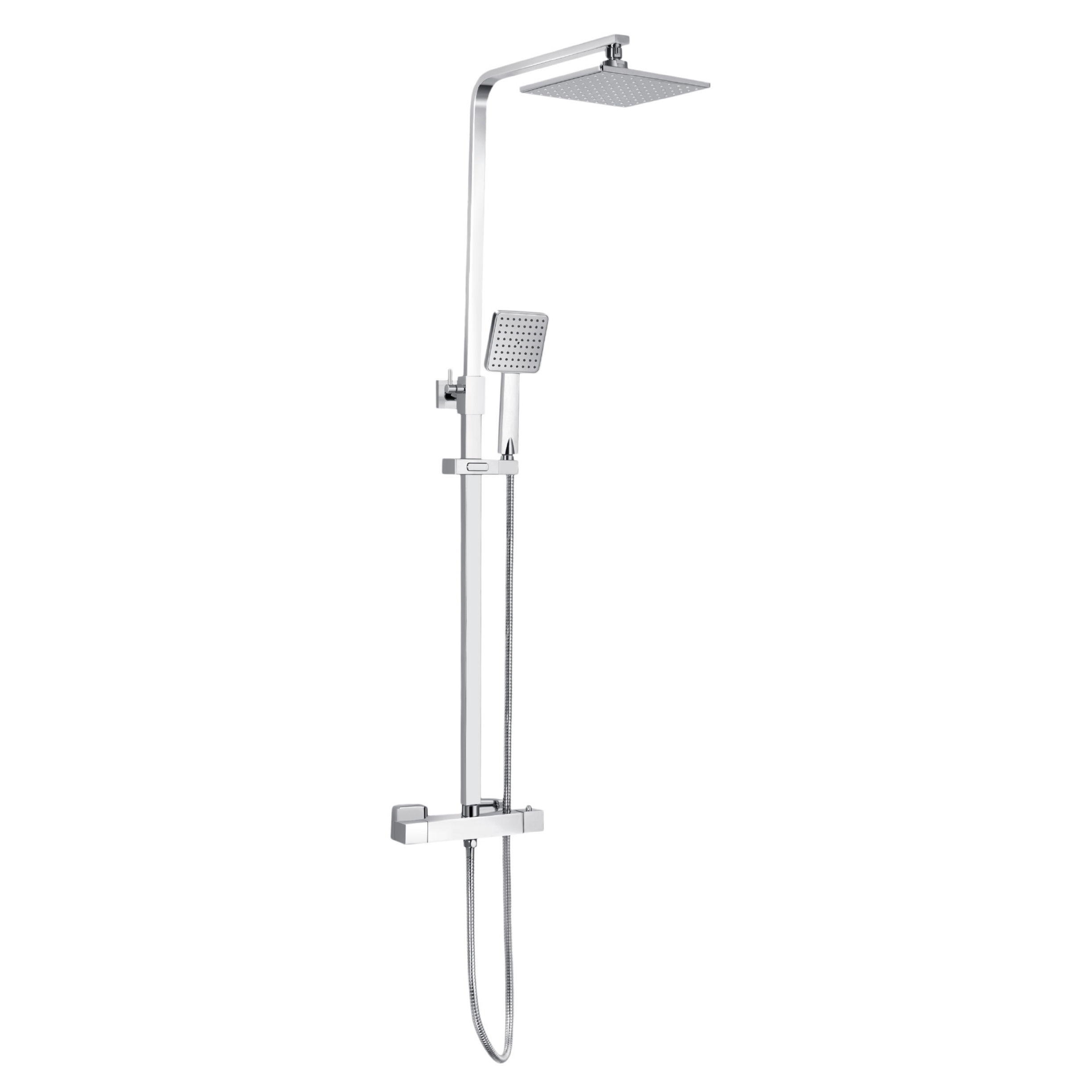 Wyndam Dalcross Twin Square Overhead Shower Kit with Fixing Brackets Chrome - WYN13026