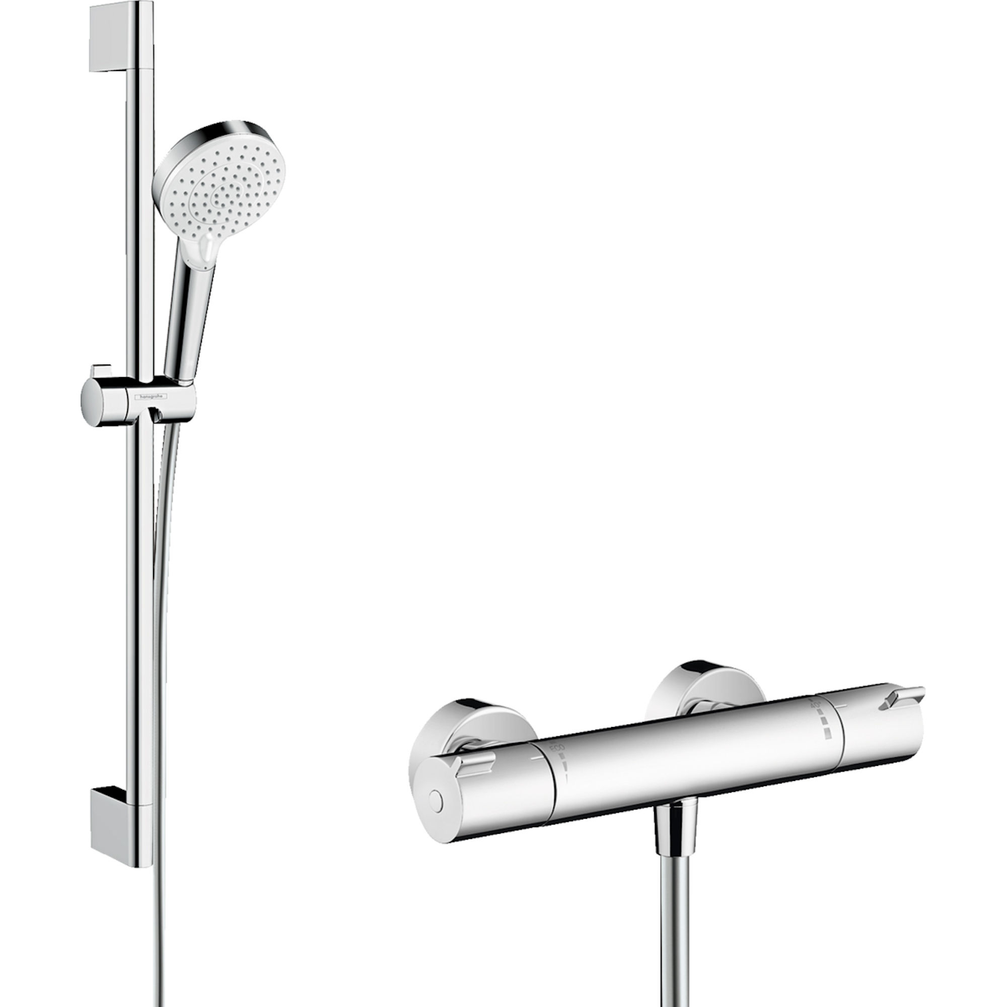 Hansgrohe Ecostat 1001 CL Combi Set with Crometta Vario 100 Hand Shower 65cm - 27812400