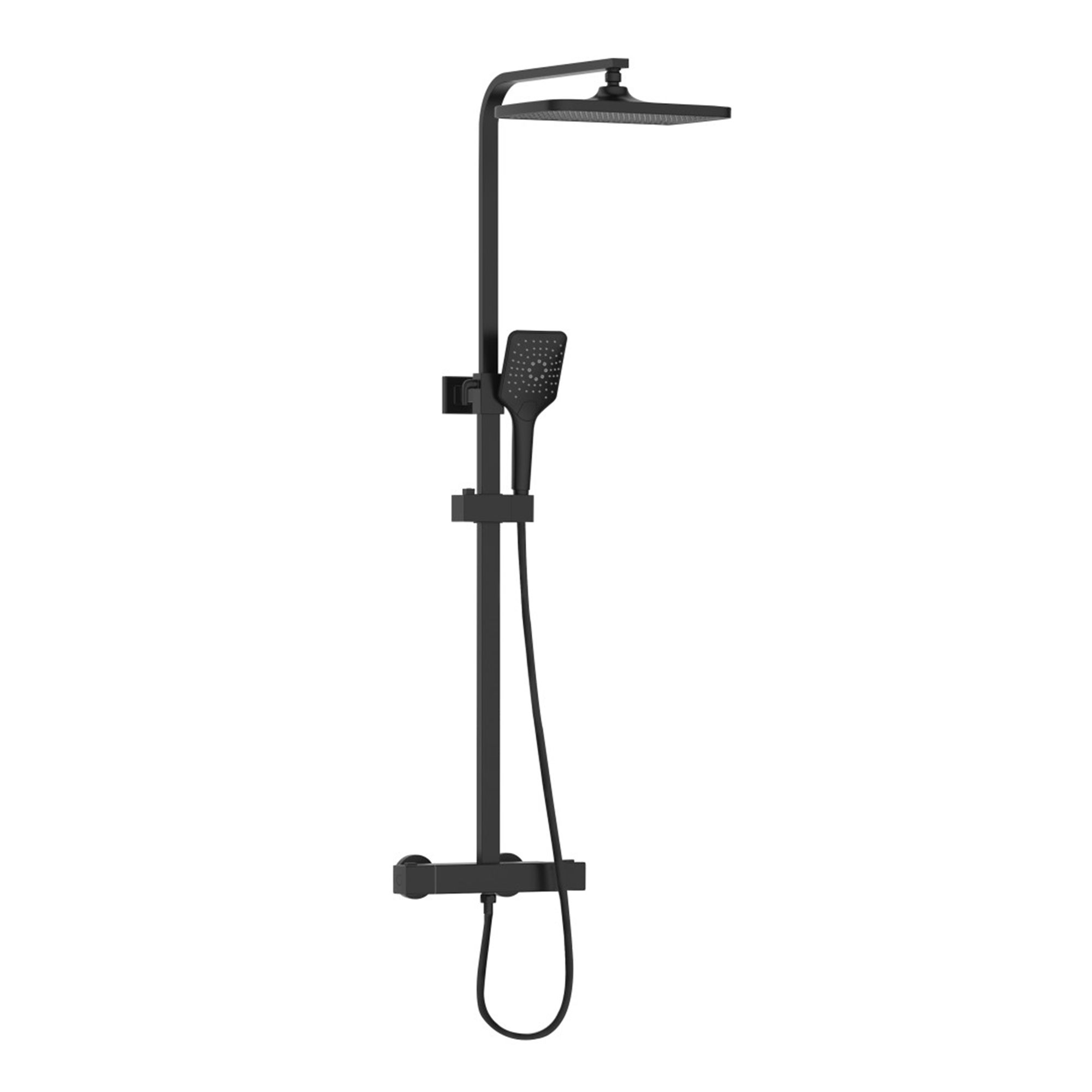 Bristan Craze Shower Riser Bar Mixer with Square Overhead and Handset Black - CRZ SHXDIVCTFF BLK