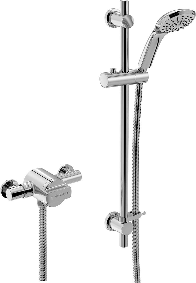 Bristan Quest Exposed Shower with Adjustable Riser - QSTSQSHXARC