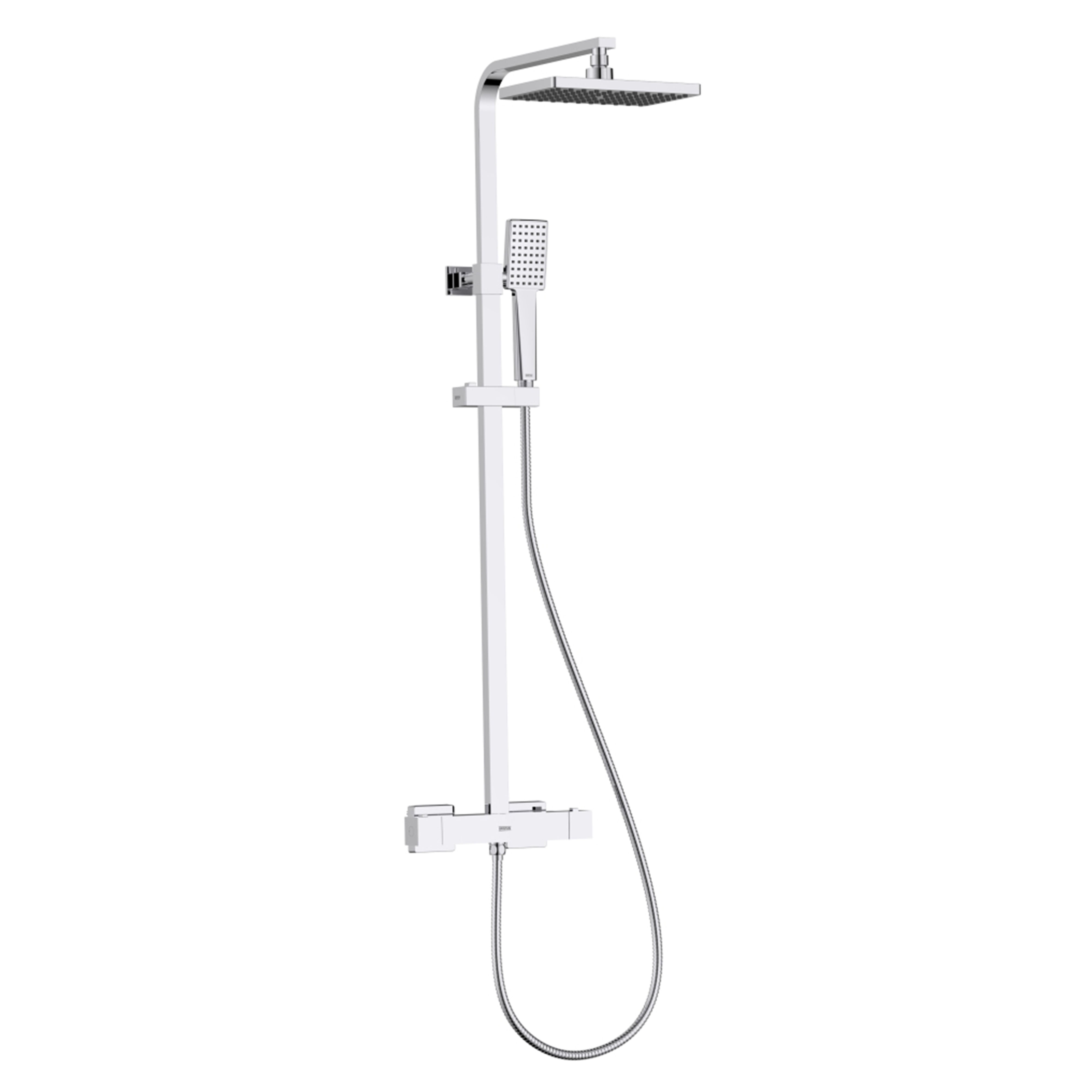 Bristan Napoli Adjustable Thermostatic Rigid Riser Diverter Bar Shower Chrome - NAP SHXDIVSMFF C