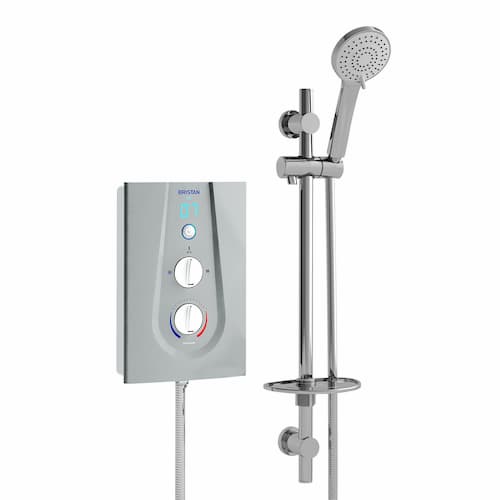Bristan Joy Thermostatic Electric Shower Metallic Silver 8.5kW
