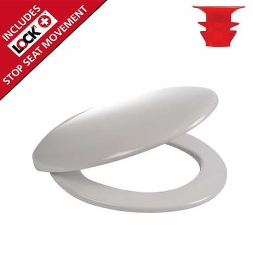 Celmac Fusion Soft Close Toilet Seat Stainless Steel Top Fix Hinge and Lock+ - 20120354