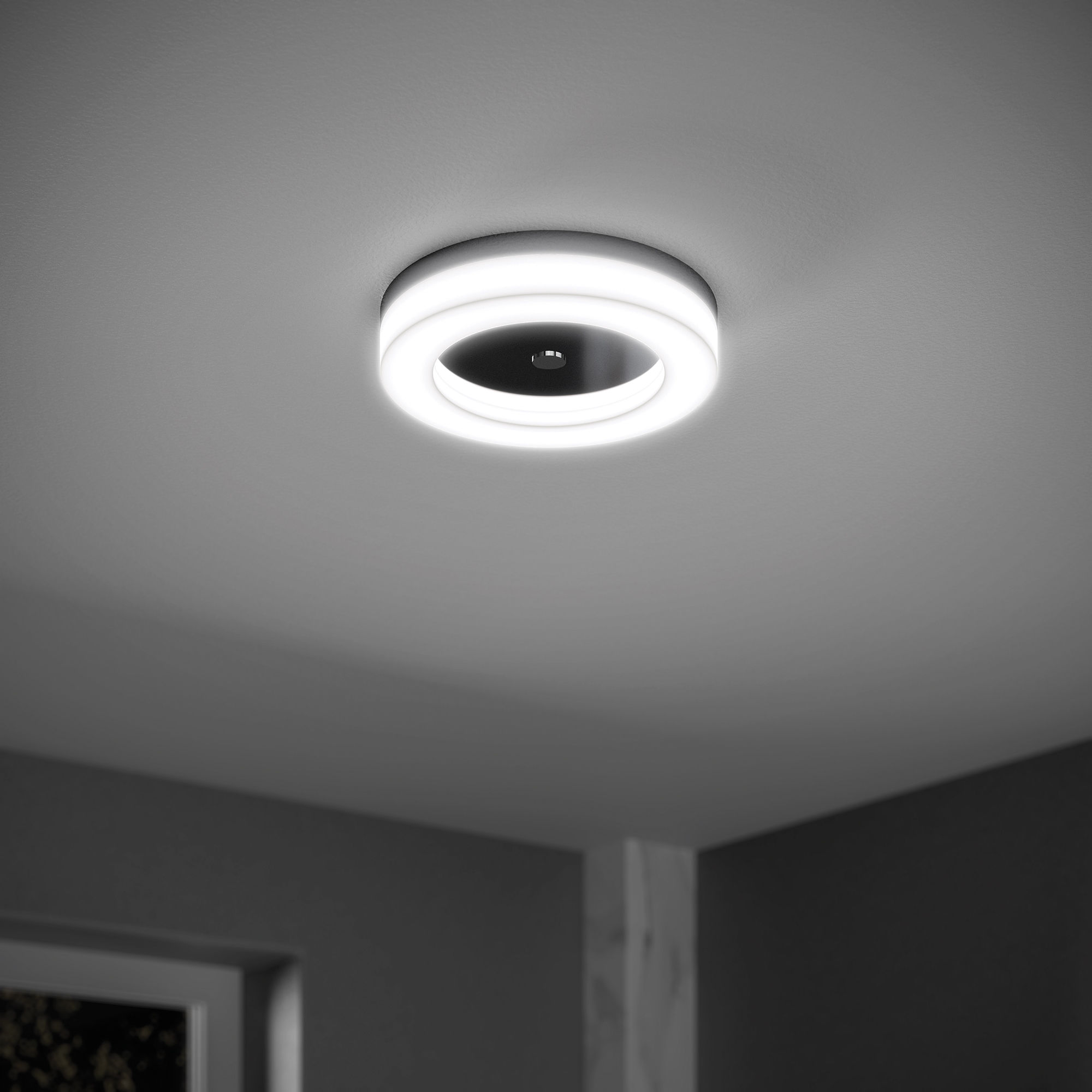 Vintage 1965 Puritan P-160 White 2-Light Ceiling Fixture | 12" Round Bedroom Light