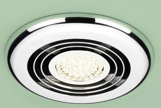 HiB Turbo Inline Fan with Warm White LED Chrome - 33900