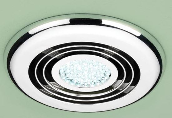HiB Turbo Inline Fan with Cool White LED Chrome - 32300