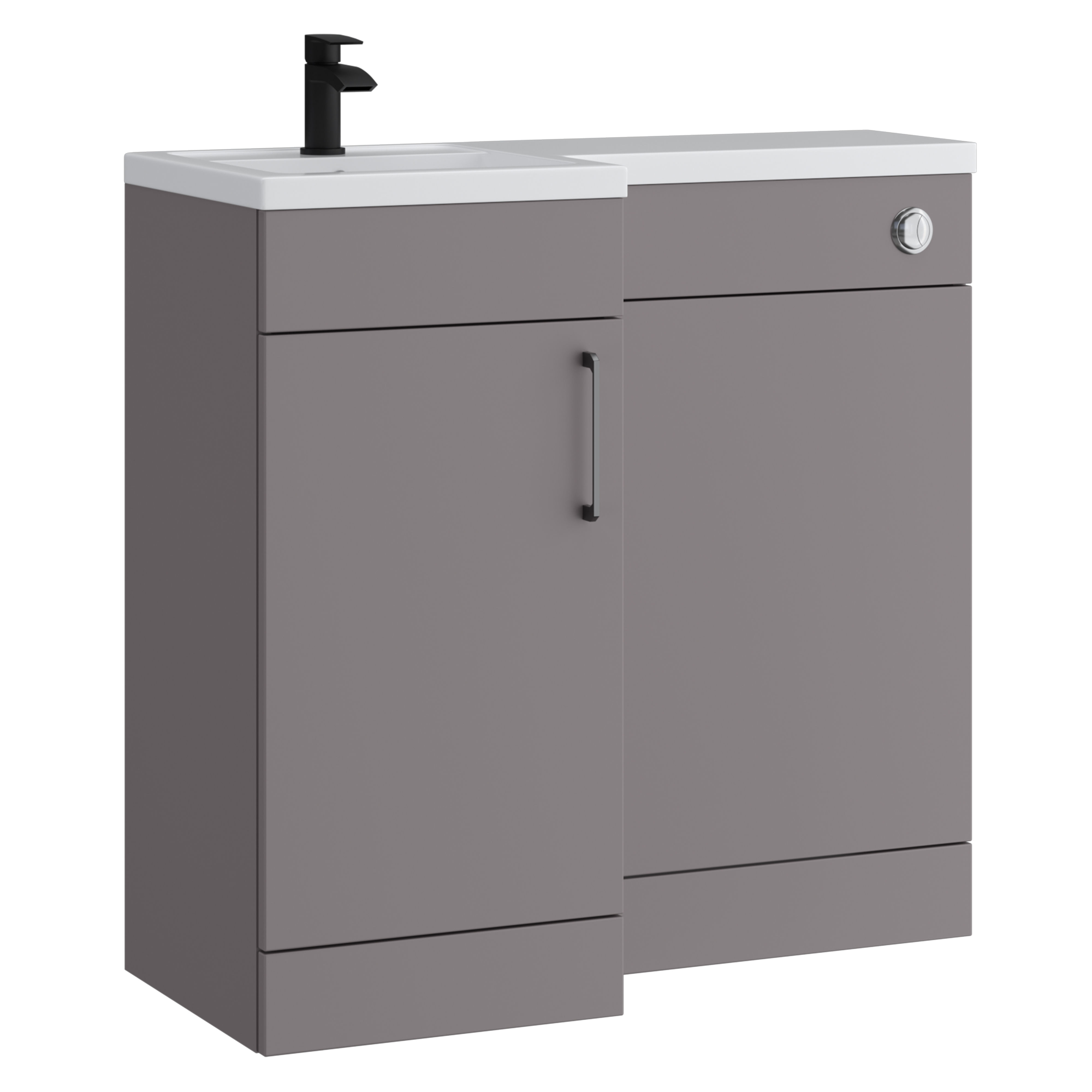 Kartell K-Vit Dove L-Shaped WC Unit Slate Grey 500mm - DOVLSWC-SG