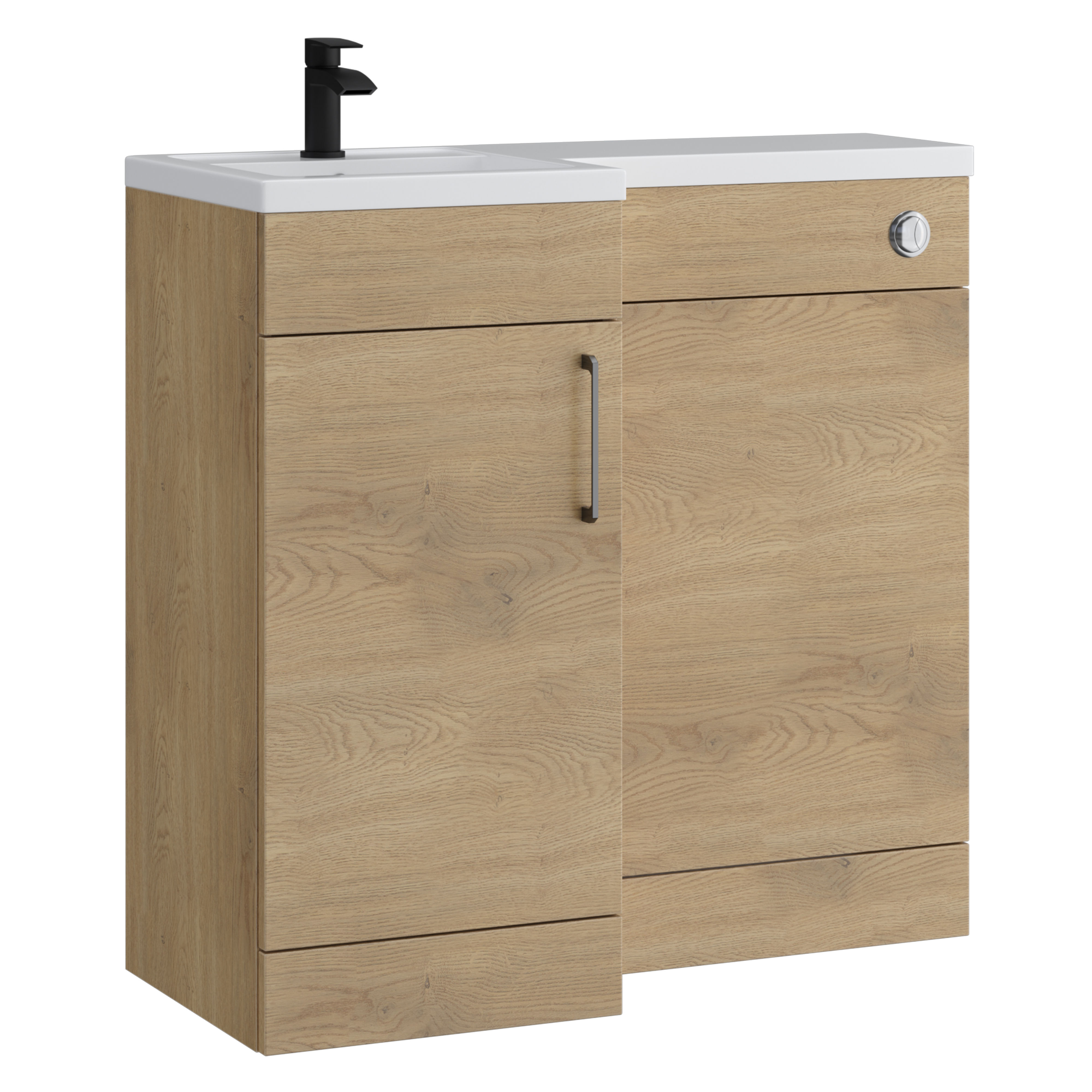 Kartell K-Vit Dove L-Shaped WC Unit Torro Oak 500mm - DOVLSWC-TO
