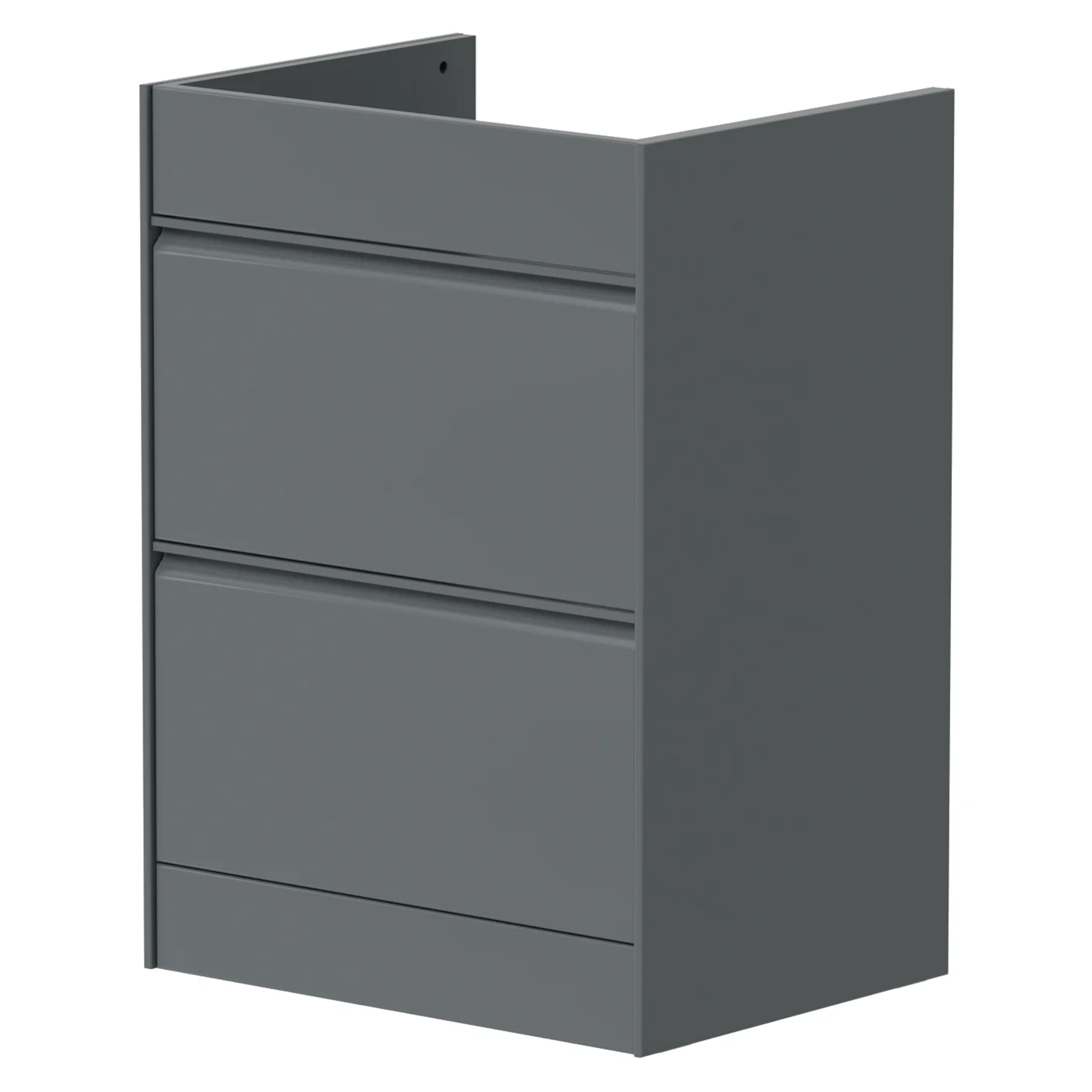 Kartell K-Vit Moon Floor Standing 2 Drawer Bathroom Vanity Unit Matt Grey 600mm - MOON600FS-G