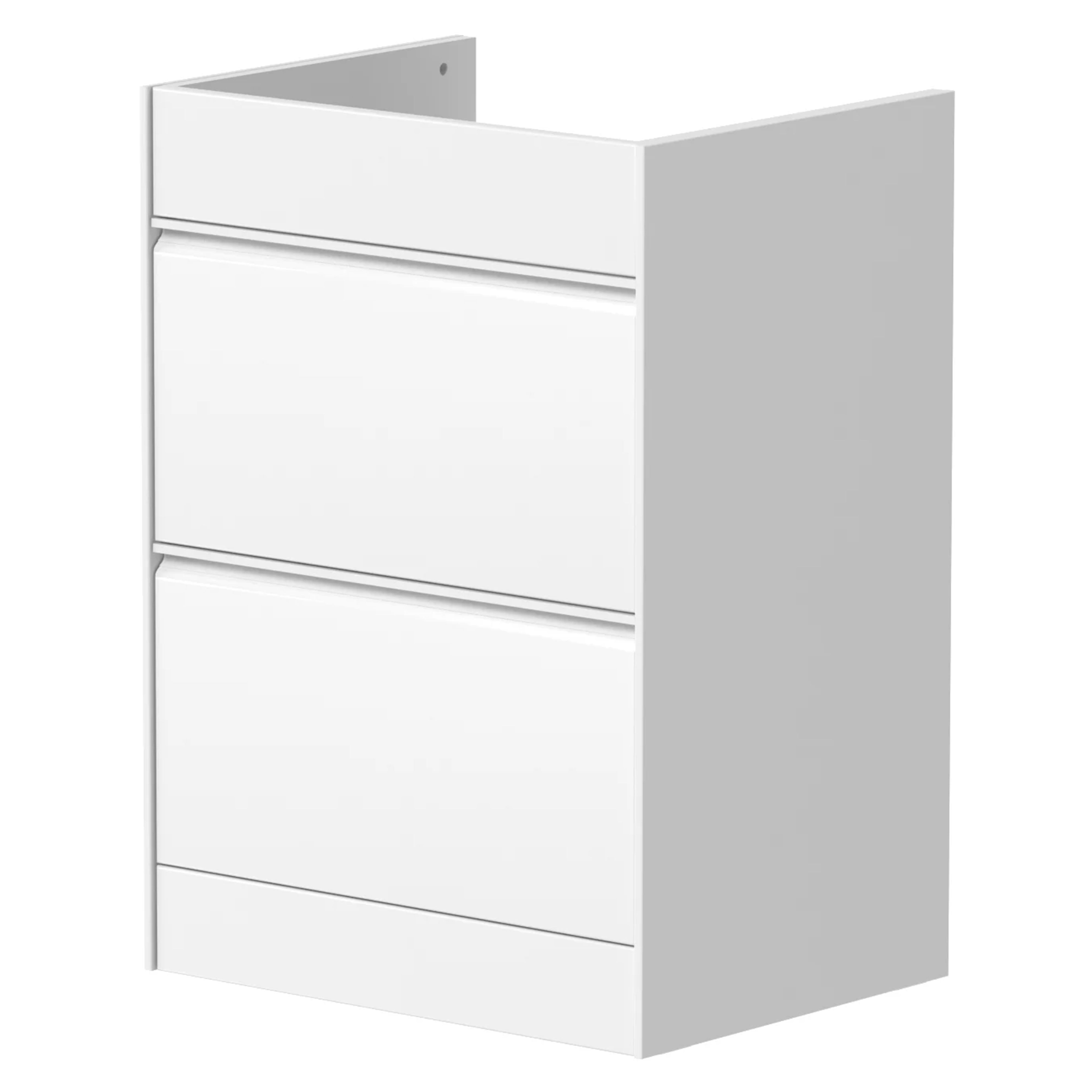 Kartell K-Vit Moon Floor Standing 2 Drawer Bathroom Vanity Unit Matt White 600mm - MOON600FS-W