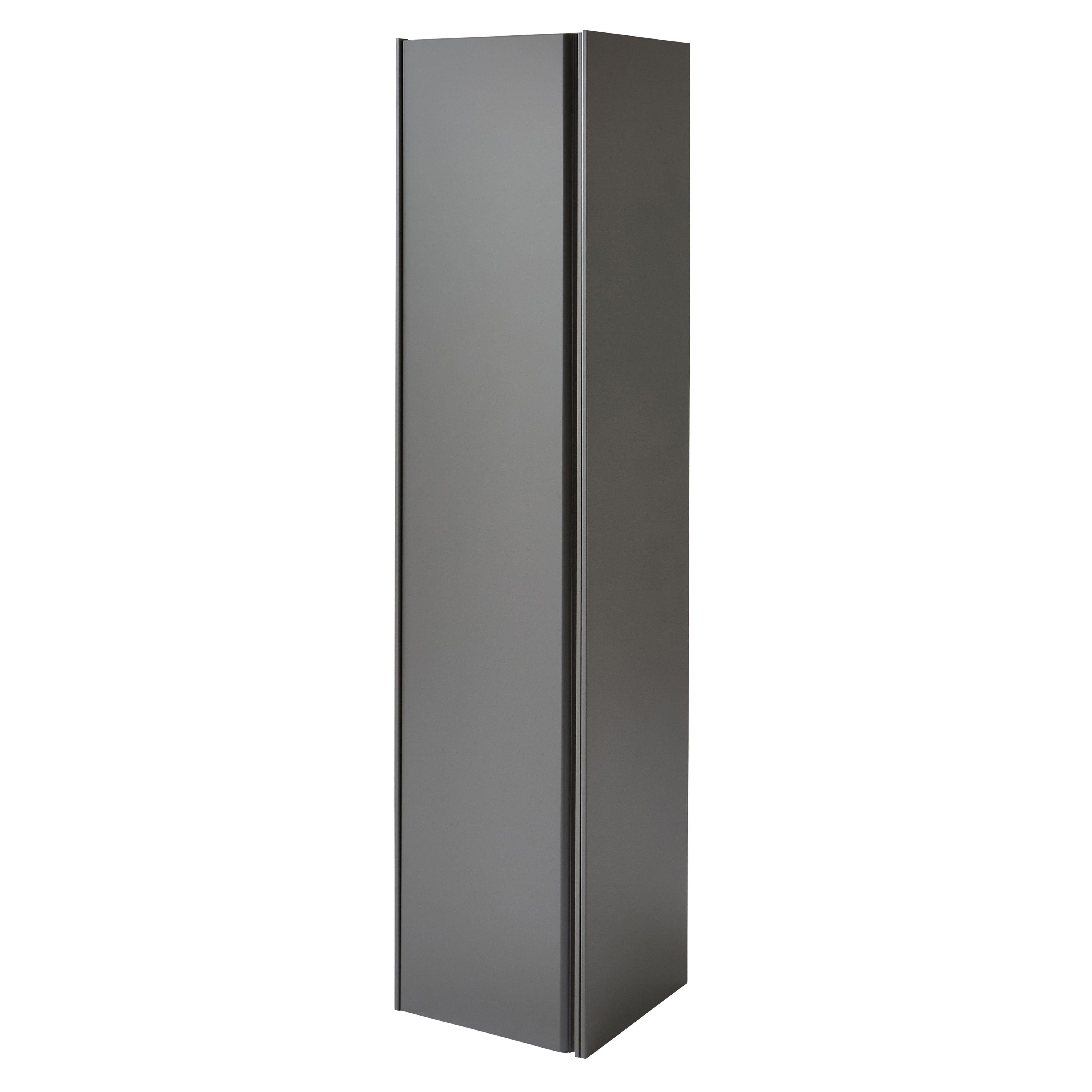 Kartell K-Vit Moon Wall Mounted Bathroom Tall Side Unit Matt Grey 1600mm - MOONWMTU-G