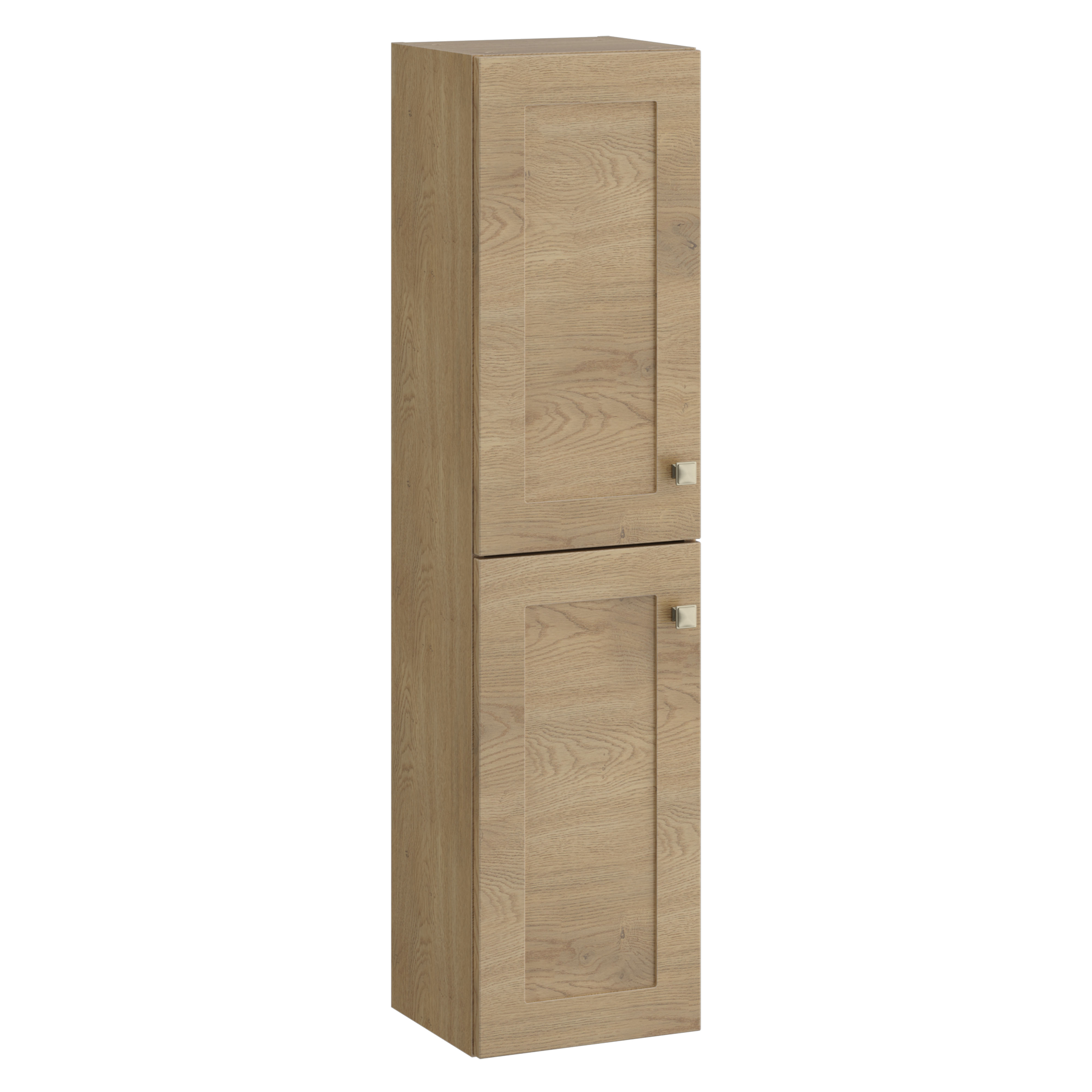 Kartell K-Vit Sanctuary Wall Mounted Bathroom Tall Side Unit Torro Oak 1200mm - SAN300TU-TO
