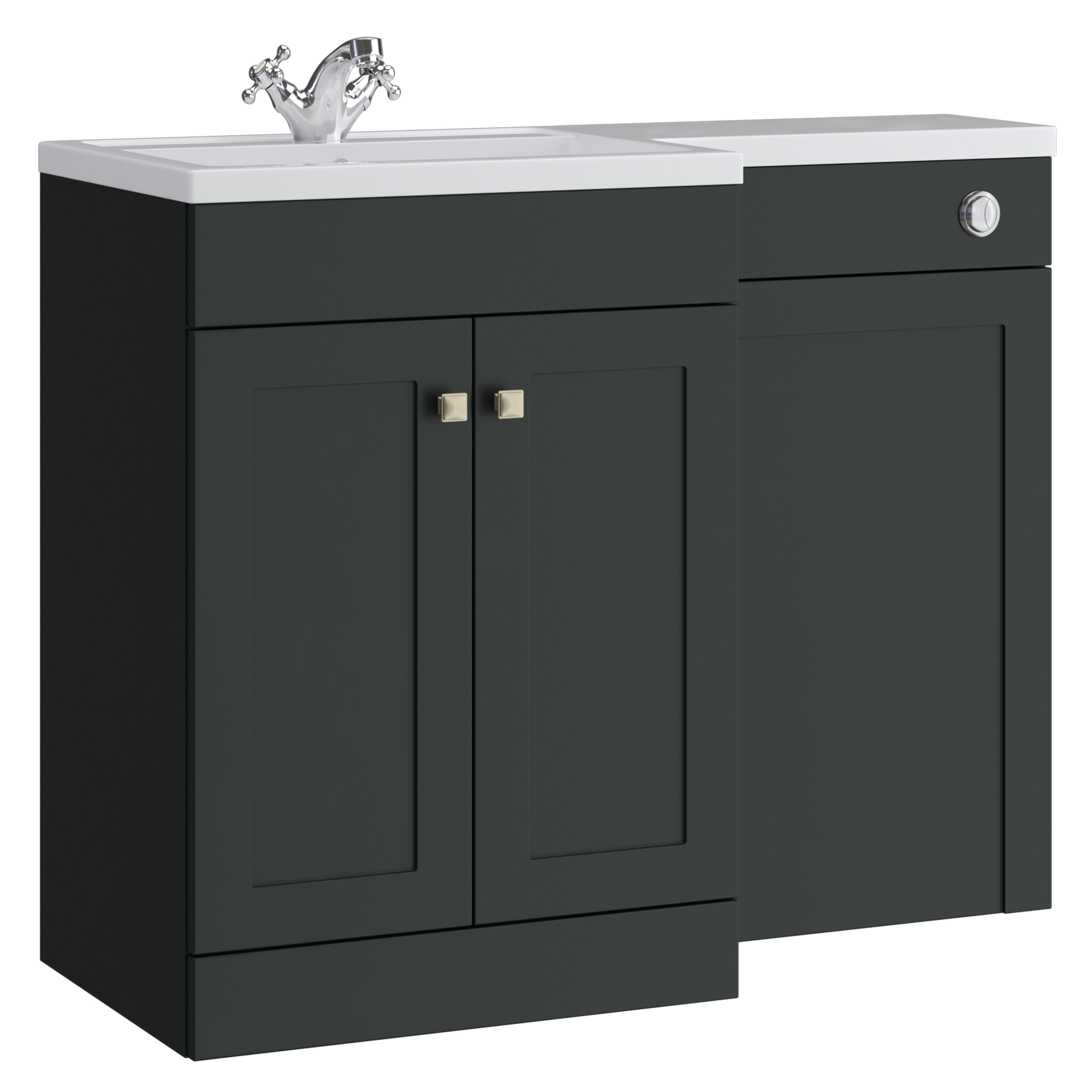 Kartell K-Vit Sanctuary L-Shaped WC Unit Anthracite 500mm - SANLSWC-MA
