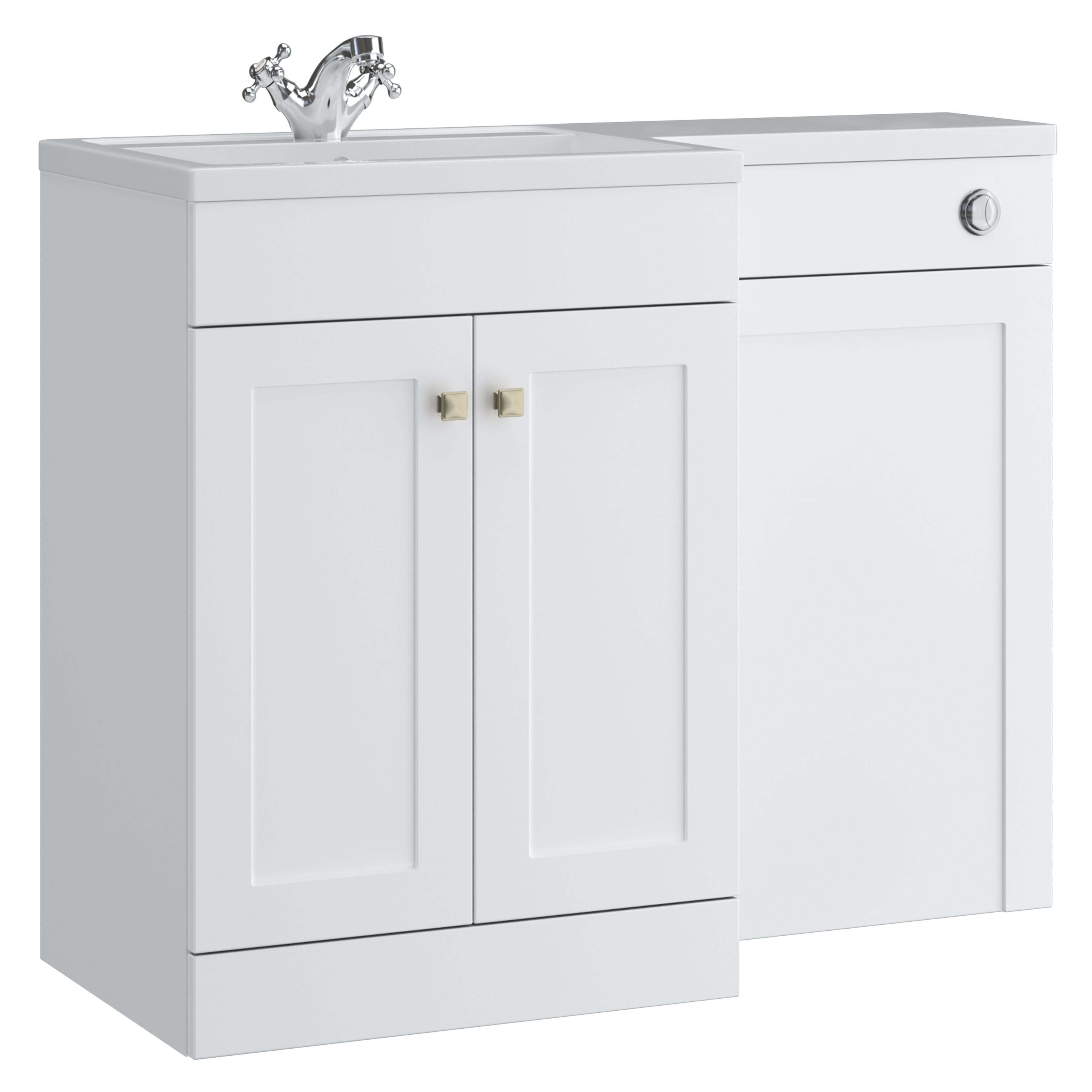 Kartell K-Vit Sanctuary L-Shaped WC Unit Matt White 500mm - SANLSWC-SW