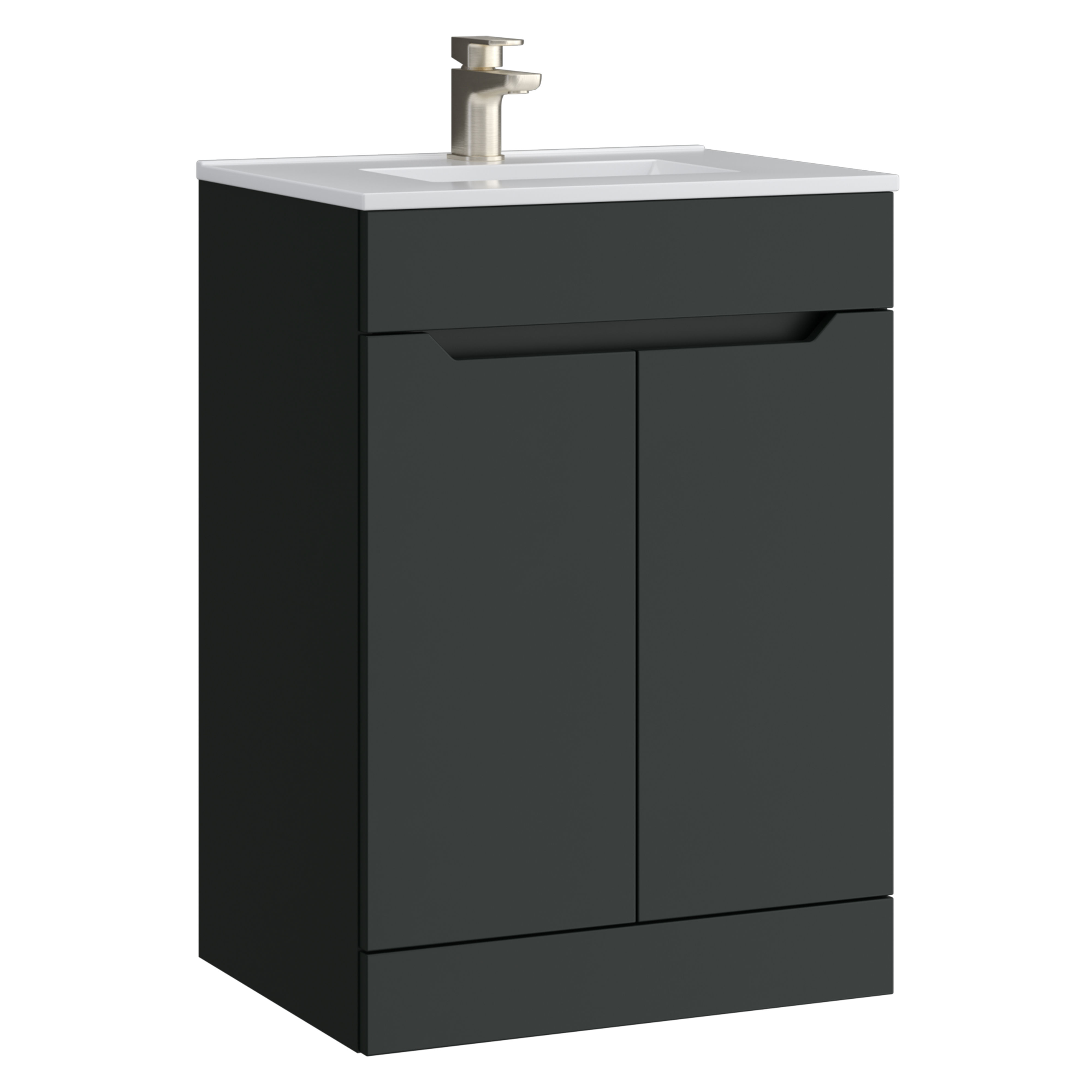 Kartell K-Vit Urban Floor Standing 2 Door Bathroom Vanity Unit Anthracite 500mm - URB500FSDO-MA